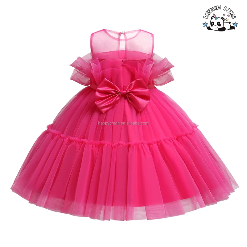 LEZONKIDS - Customizable Hot Selling Sleeveless Birthday Party Kids Princess Dresses Girls Tulle Dress for Summer